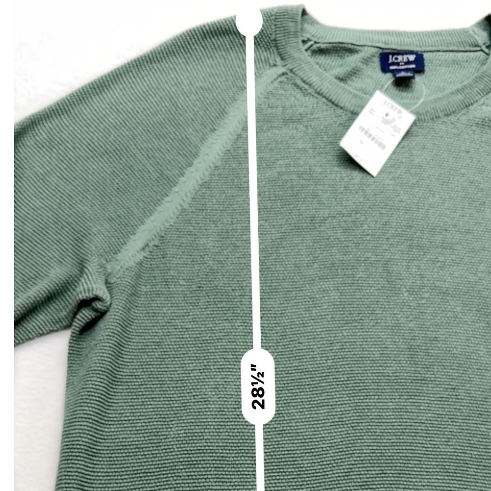 J.Crew Textured Knit Raglan Pullover Crewneck Sweater Men's M Sage Green - Picture 6 of 8